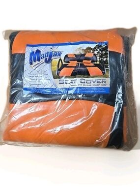 Madjax Orange and Black Golf Cart Seat Cover Set